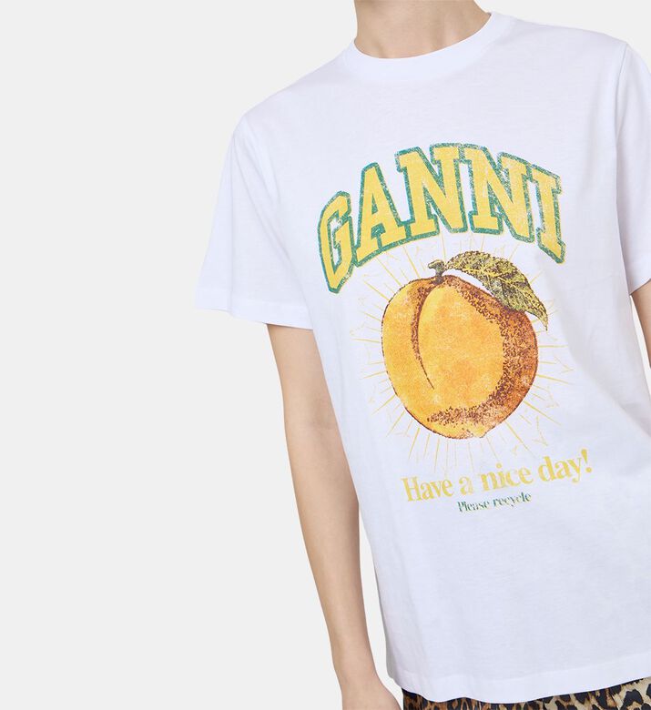 Peach Print Relaxed Jersey T-shirt
