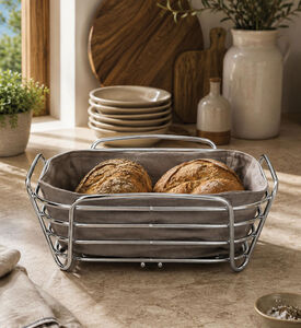 Blomus Delara Taupe Bread Basket, Packshot View