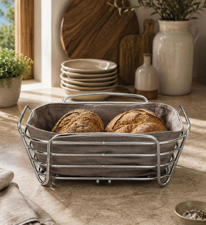 Blomus Delara Taupe Bread Basket, Packshot View
