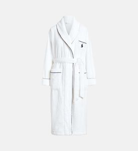 Polo by Ralph Lauren Logo-detail Tie Belt Night Robe, White, S-m, Packshot View