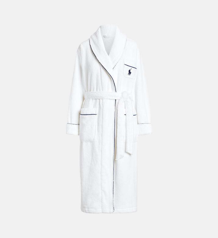Polo by Ralph Lauren Logo-detail Tie Belt Night Robe, White, S-m, Packshot View