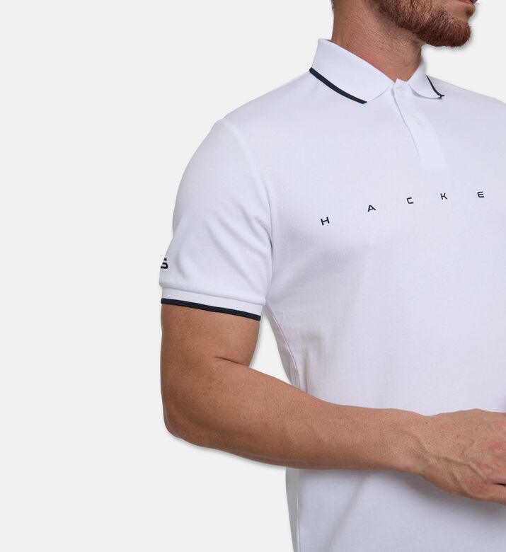 Hackett London Button Placket Regular-fit Polo, White, Xl, Model View