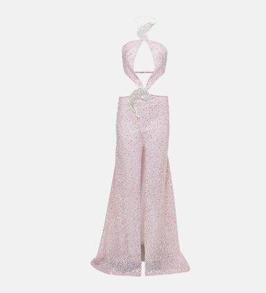 Halter Collar Sequin Dress