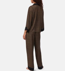 Bracelet Sleeve Notch Top Pant Pajama Set
