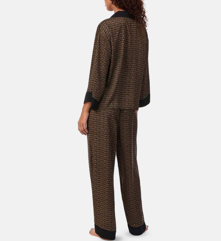 Bracelet Sleeve Notch Top Pant Pajama Set