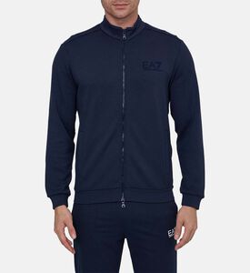 سويت شيرت بتطريز شعار بسحاب كامل