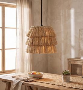 Home Deco and More Foonse Cane Skirt Lamp Pendant, Packshot View