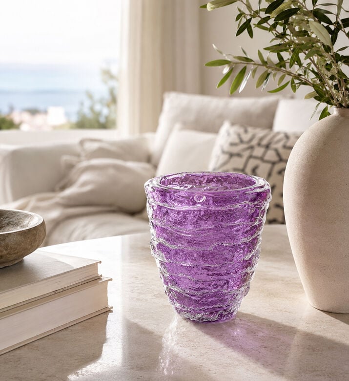 Gileno Crystal Frosted Round Vase, Packshot View