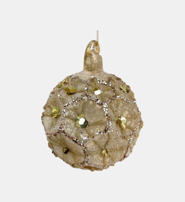 Sugared Gold Glass Comb Ball