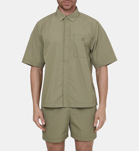 قميص قطن بشعار سي كي بصف أزرار