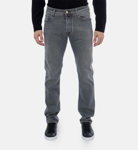 جينز مستقيم بساق بتأثير باهت