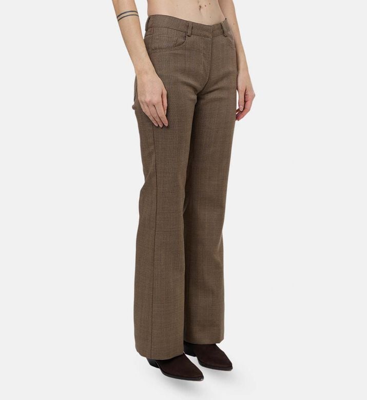 The Kooples Checkered Flared Knit Trousers, Model View