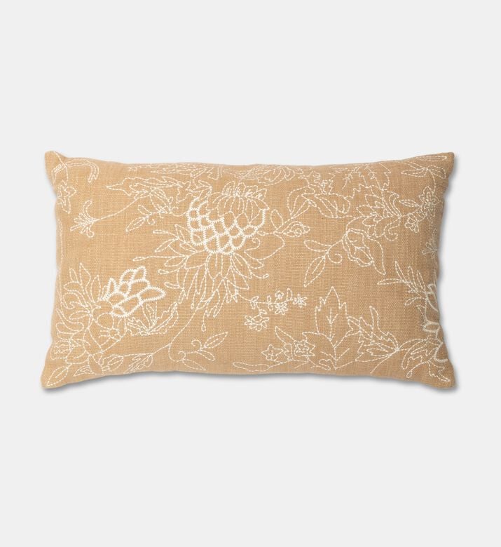 Home Deco and More Lodi Handloom Cotton Throw Filled And Vaccumed Cushion, Yellow, Packshot View