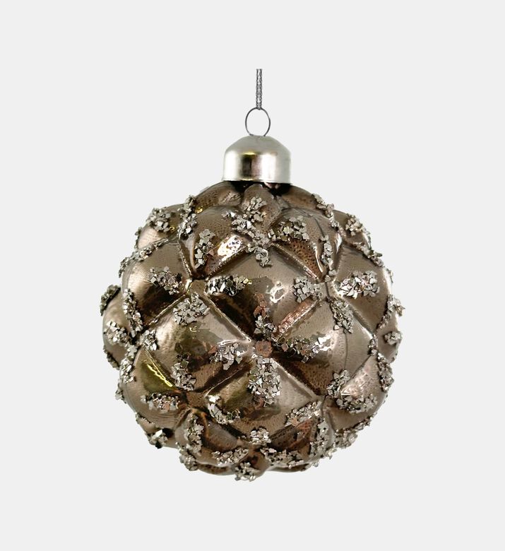 Shishi Glass Cone Ball Glitter, Grey, 8-cm, Packshot View