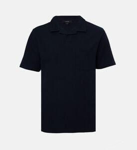 Vince Textured Dark Knit Short-sleeve Polo, Packshot View
