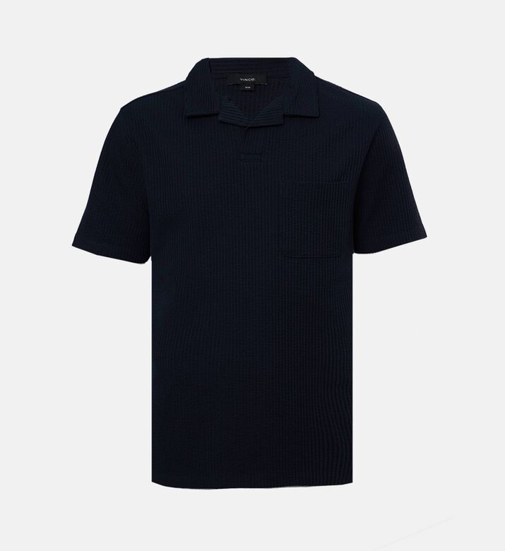 Vince Textured Dark Knit Short-sleeve Polo, Packshot View