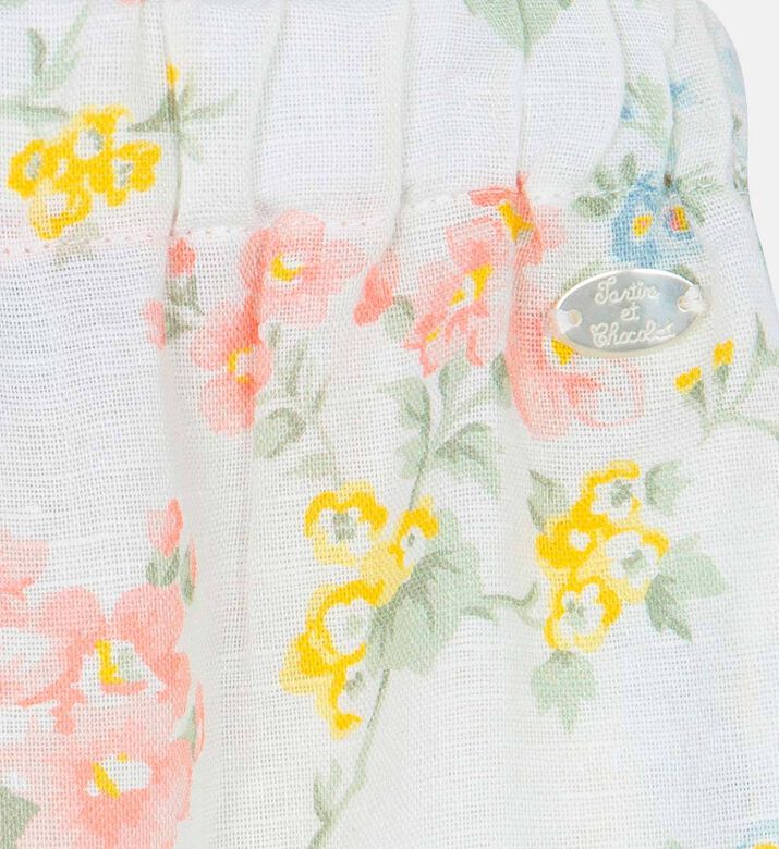 Floral-print Linen Harem Girls Pants Floral-print Linen Harem Girls Pants