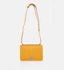 Camille Fournet Signature Calf Leather Pleated Shoulder Bag, Yellow, Packshot View