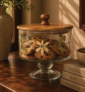 Home Deco and More Flower-print Top Lid Small Jar, Packshot View