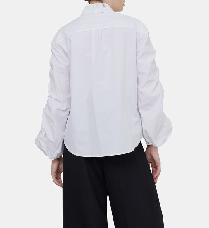 Popeline Shirt With Ruffled Sleeves Popeline Shirt With Ruffled Sleeves