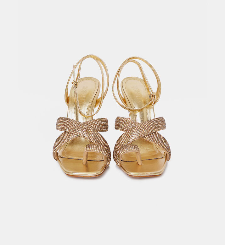 Leather Metallic High Heel Sandals