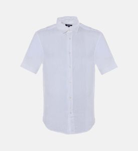 قميص كتان بأكمام قصيرة