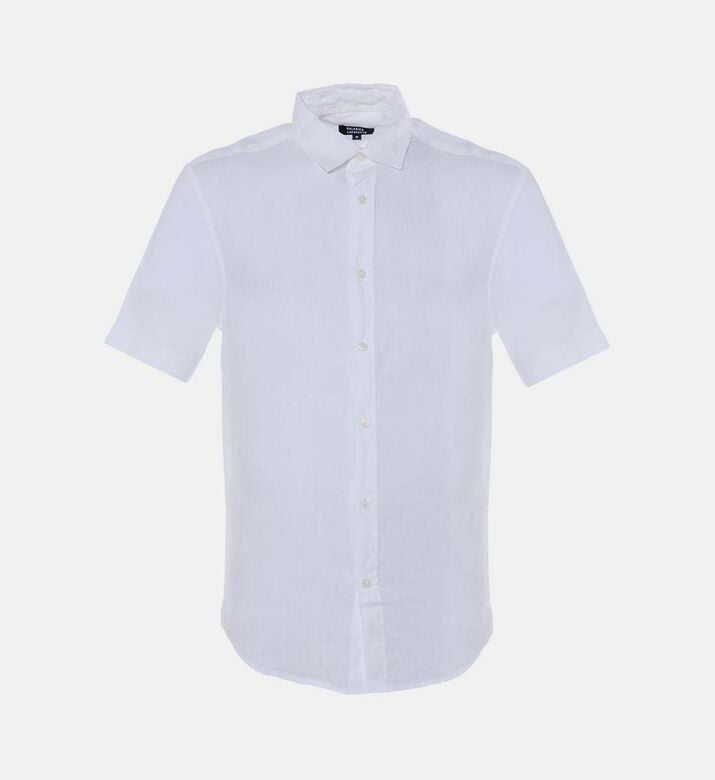 قميص كتان بأكمام قصيرة