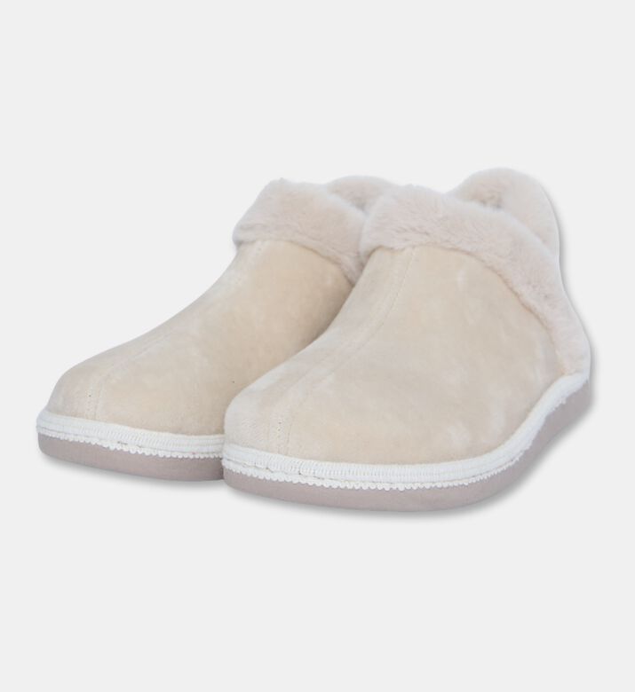 Salvi Wrap-around Plush Trim Faux-fur Loafers, Beige, Eu-40, Packshot View
