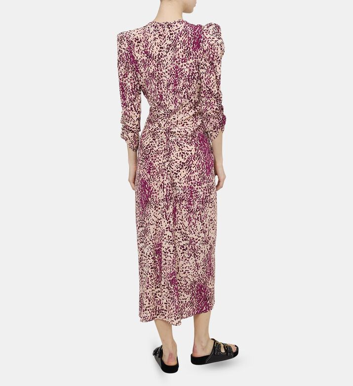 Albini Gathered Silk Blend Midi Dress