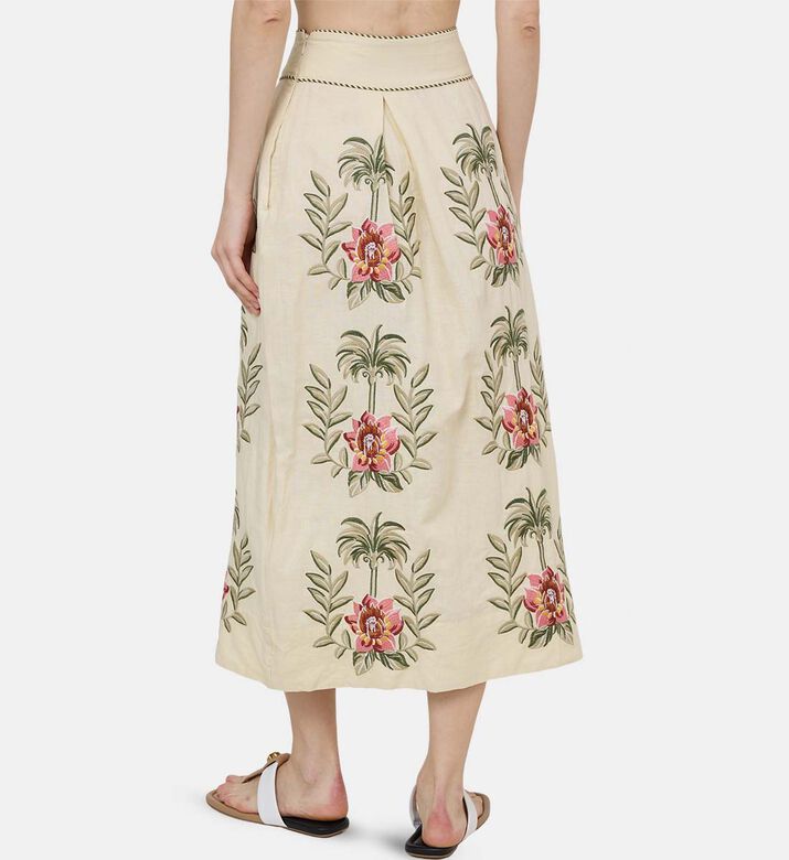 Sand Tropical Floral Embroidered Maxi Skirt Sand Tropical Floral Embroidered Maxi Skirt