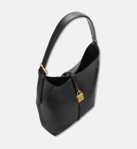Demellier Grain Leather Hobo Bag, Black, Packshot View