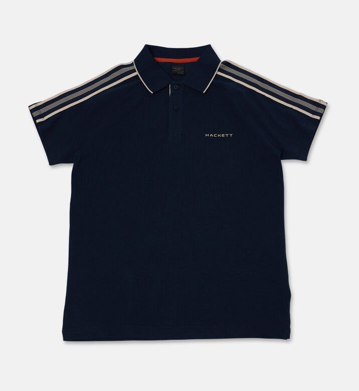 Hackett London Stripe-print Button Placket Polo Shirt, Packshot View
