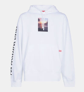 سترة قطنية بغطاء رأس بطبعة غرافيك