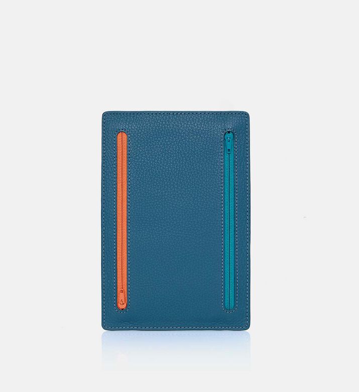 Leather Contrasted Zippers Card Holder