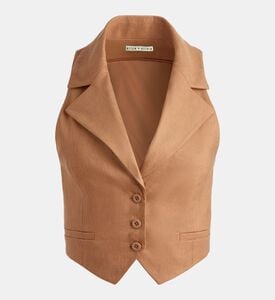 Donna Checkered Cropped Vest Donna Checkered Cropped Vest