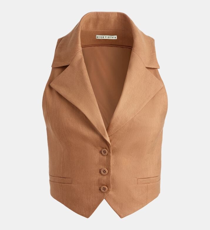 Donna Checkered Cropped Vest Donna Checkered Cropped Vest