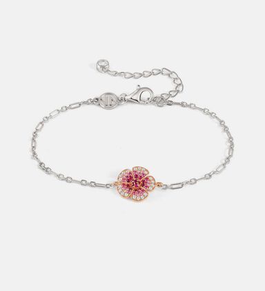 Crysalis Bi-tone Cubic Zirconia Flower Charm Bracelet
