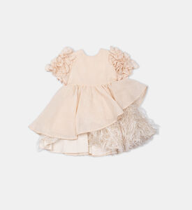 فستان ميدي واسع بنقشة أزهار للبنات