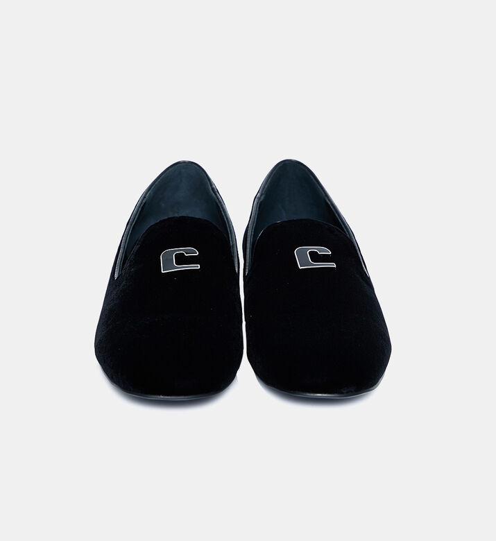 حذاء لوفرز مخملي بكعب مسطح