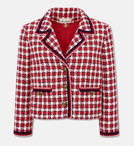 Luisa Spagnoli Textured Check Cropped Jacket, Packshot View