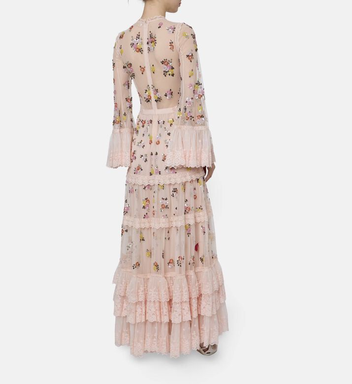 Alice and Olivia Embroidered Lace Maxi Dress, Model View
