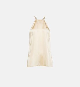 بلوزة ساتان مخططة بأشرطة رفيعة