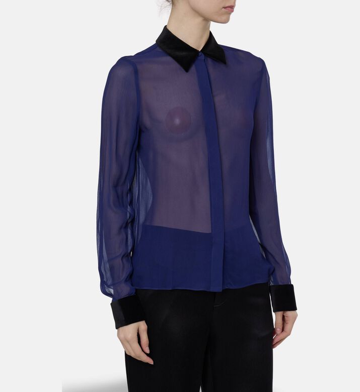 Alice and Olivia Button Closure Long-sleeve Shirt, Model View
