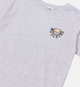 تيشيرت قطني بياقة دائرية وقصة عادية