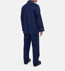 Contrast Piping Long-sleeve Pajama Set