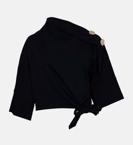 بلوزة بعقدة غير متماثلة،