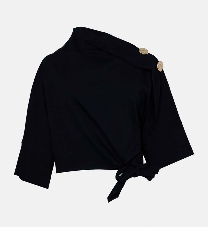 بلوزة بعقدة غير متماثلة،