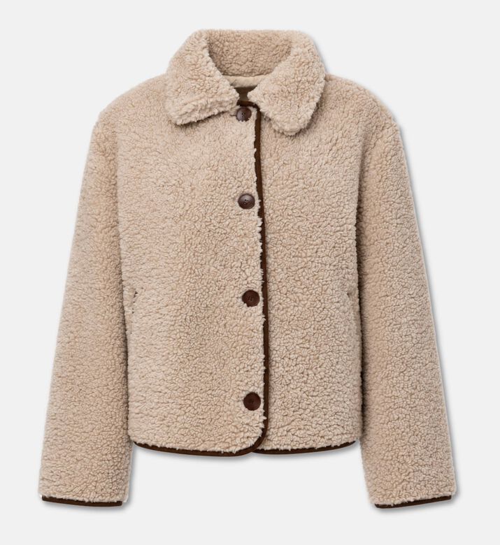 Galeries Lafayette Shearling-effect Button Jacket, Packshot View