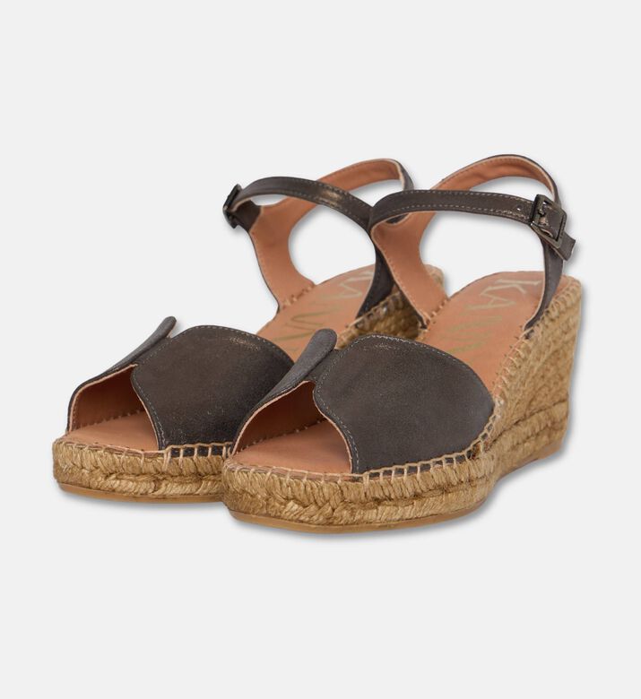 Kanna Shoes Sandal Wedge, Dark-grey, Eu-41, Packshot View