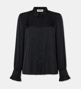 Zadig et Voltaire Thely Satin Shirt, Black, L, Packshot View